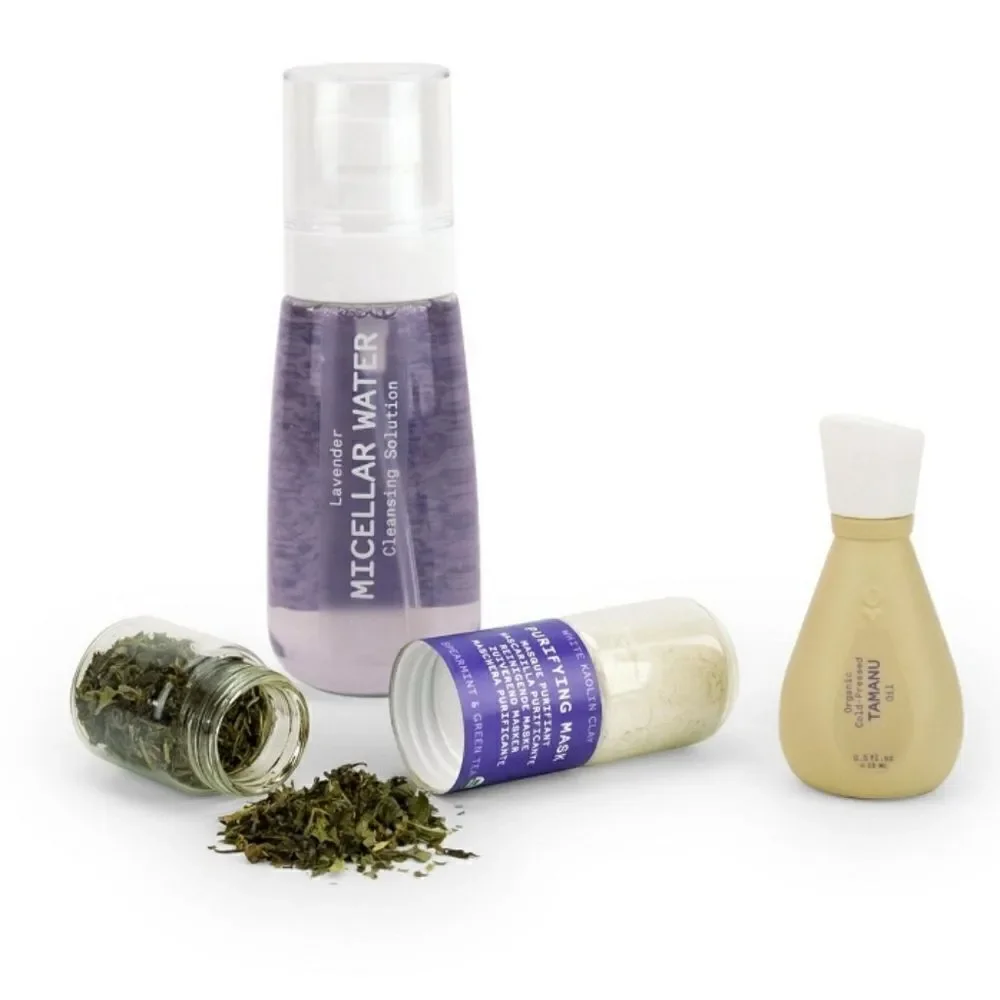 Oleum Vera Purifying Routine Cleansing Water Serum Face Mask Set Kit